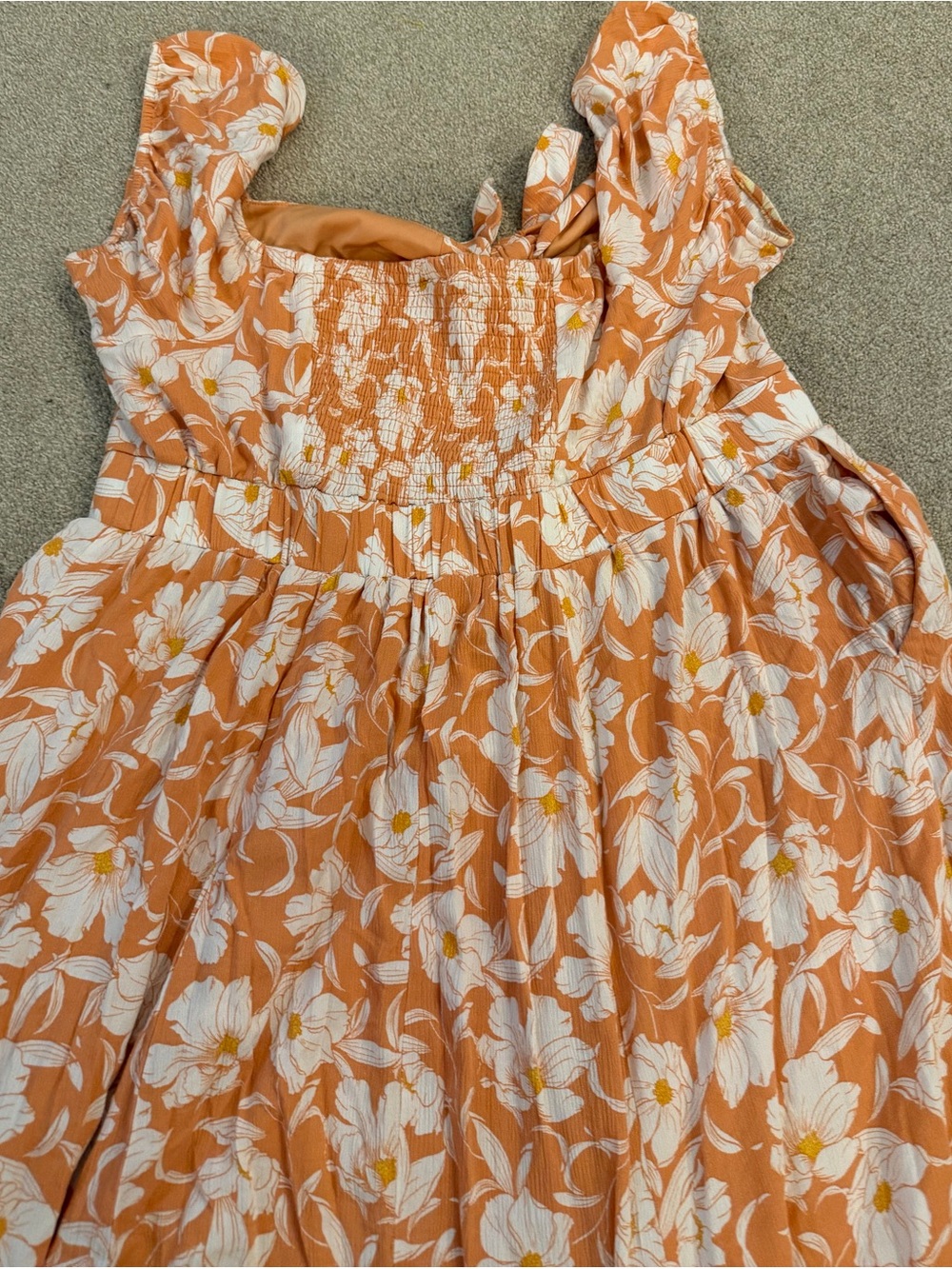Torrid Peach Floral Maxi Sundress with Ruffle Hem - Picture 7 of 7